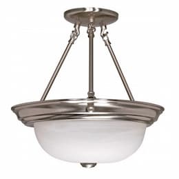  13" 2-Light Semi-Flush Mount Ceiling Light, Brushed Nickel