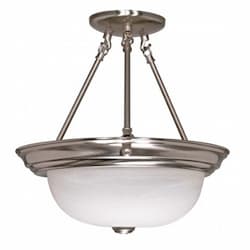  15" 3-Light Semi-Flush Mount Ceiling Light, Brushed Nickel