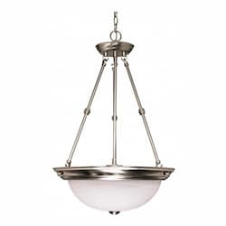  15" 3-Light Hanging Pendant Light Fixture, Brushed Nickel