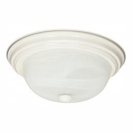 2-Light 11" Flush Mount Ceiling Light Fixture, Textured White