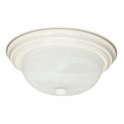 2-Light 13" Flush Mount Ceiling Light Fixture, Textured White