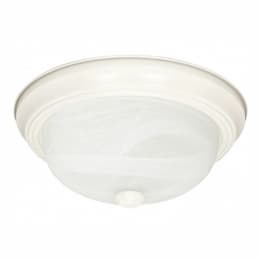 3-Light 15" Flush Mount Ceiling Light Fixture, Textured White