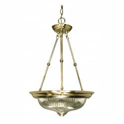 3-Light 15" Small Hanging Pendant Light Fixture, Antique Brass