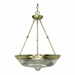 3-Light 20" Large Hanging Pendant Light Fixture, Antique Brass