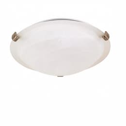 12in Tri-Clip Flush Mount, 1-Light, Brushed Nickel