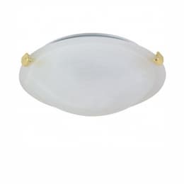 12in Tri-Clip Flush Mount, 1-Light, Polished Brass