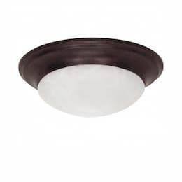 12in Flush Mount, Twist & Lock, 1-Light, Old Bronze