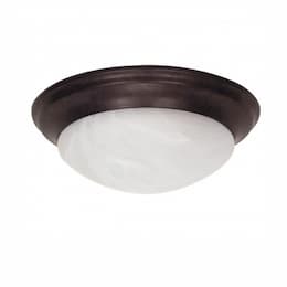 14in Flush Mount, Twist & Lock, 2-Light, Old Bronze