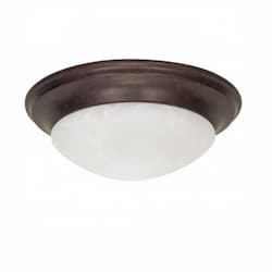 17in Flush Mount, Twist & Lock, 3-Light, Old Bronze