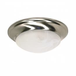 12in Flush Mount, Twist & Lock, 1-Light, Brushed Nickel