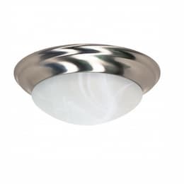 17in Flush Mount, Twist & Lock, 3-Light, Brushed Nickel