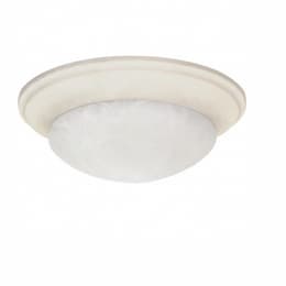 14in Flush Mount, Twist & Lock, 2-Light, Textured White