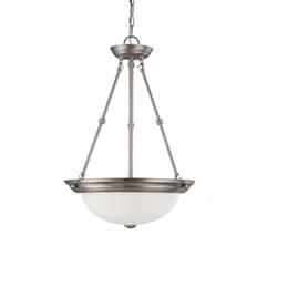 15in Pendant Light Fixture, 3-light, Brushed Nickel