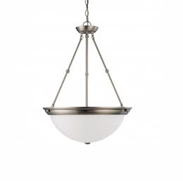 20in Pendant Light Fixture, 3-light, Brushed Nickel