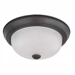 13W Fluorescent 11" Flush Mount Ceiling Light, Mahogany Bronze