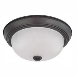 13W Fluorescent 11" Flush Mount Ceiling Light, Mahogany Bronze