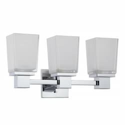 100W Parker 3-Light Wall Mounted Vanity Light, Polished Chrome