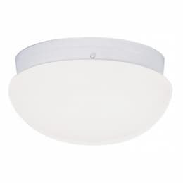 12" 2-Light White Flush Mount Light Fixture, White Glass