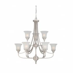 Surrey Chandelier, Frosted Glass, Two Tier
