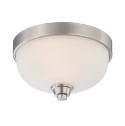 60W Helium Flush Mount Dome, 1-Light, Brushed Nickel