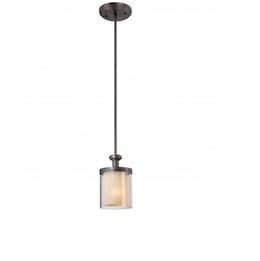 60W Decker Chandelier, Clear & Cream, 1-Light, Sudbury Bronze