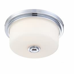 Soho Medium Flush Light Fixture, Satin White Glass