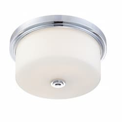 Soho Large Flush Light Fixture, Satin White Glass