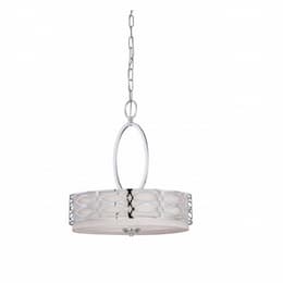 Harlow Pendant Light, Gray Fabric Shade