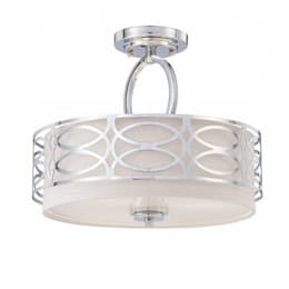 60W Harlow Semi-Flush Mount Light Fixture, 3-Lights, Polished Nickel Finish