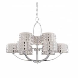 Harlow Chandelier Light, Gray Fabric Shades