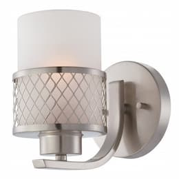 100W 1-Light Vanity Light Fixture, Brushed Nickel