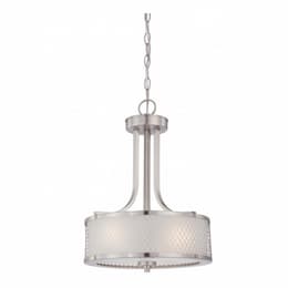 60W Hanging Pendant Light Fixture, Brushed Nickel