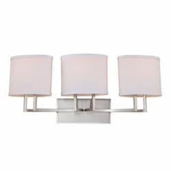 60W 3-Light Vanity Light Fixture, Brushed Nickel