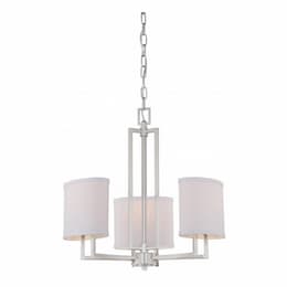 60W 3-Light Small Chandelier Fixture, Brushed Nickel