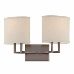 60W 2-Light Vanity Light Fixture, Hazel Bronze