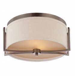 60W 2-Light Flush Mount Dome Light Fixture, Hazel Bronze