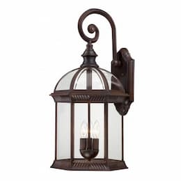 60W 26" 3-Light Outdoor Wall Light Fixture, Rustic Bronze