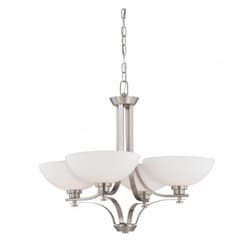 60W 4-Light Chandelier, Brushed Nickel