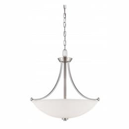 60W 3-Light Pendant Light Fixture, Brushed Nickel