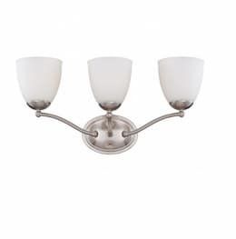 Patton Vanity Light Fixture, 3-Light, Brushed Nickel