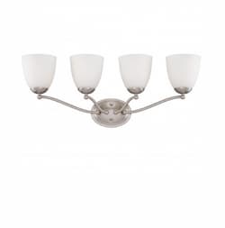 100W 4-Light Patton Vanity Light Fixture, Brushed Nickel