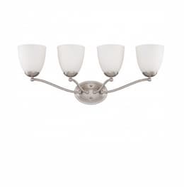 100W 4-Light Patton Vanity Light Fixture, Brushed Nickel