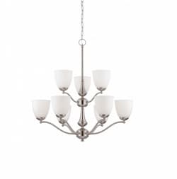 60W Patton Chandelier Light, 2-Tier, Brushed Nickel