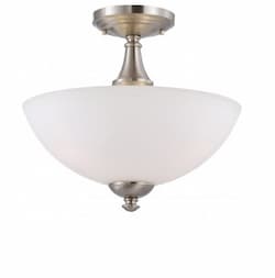 60W Patton Semi-Flush Mount, Brushed Nickel