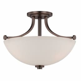 60W 3-Light Semi-Flush Mount Ceiling Light, 120V, Hazel Bronze