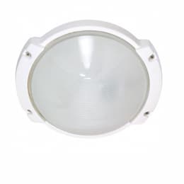 11-in Bulk Head Fixture, Oblong Round, White