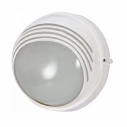 10-in Bulk Head Fixture, Round Hood, White