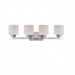 Parallel Vanity Light Fixture, Mountable, 4-Light, Polished Nickel