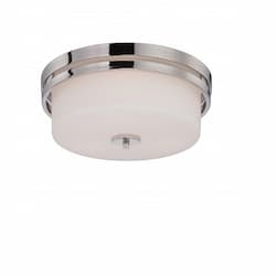 Parallel Flush Mount, 3-Light, Polished Nickel