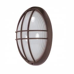 13-in Bulk Head Fixture, Oval Cage, Bronze